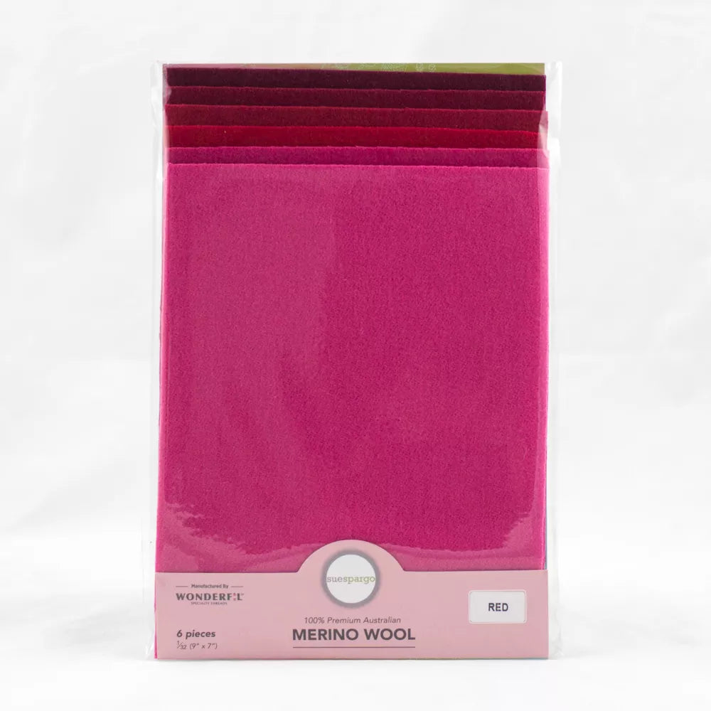 Wonderfil - Sue Spargo Wool felt pack - Red
