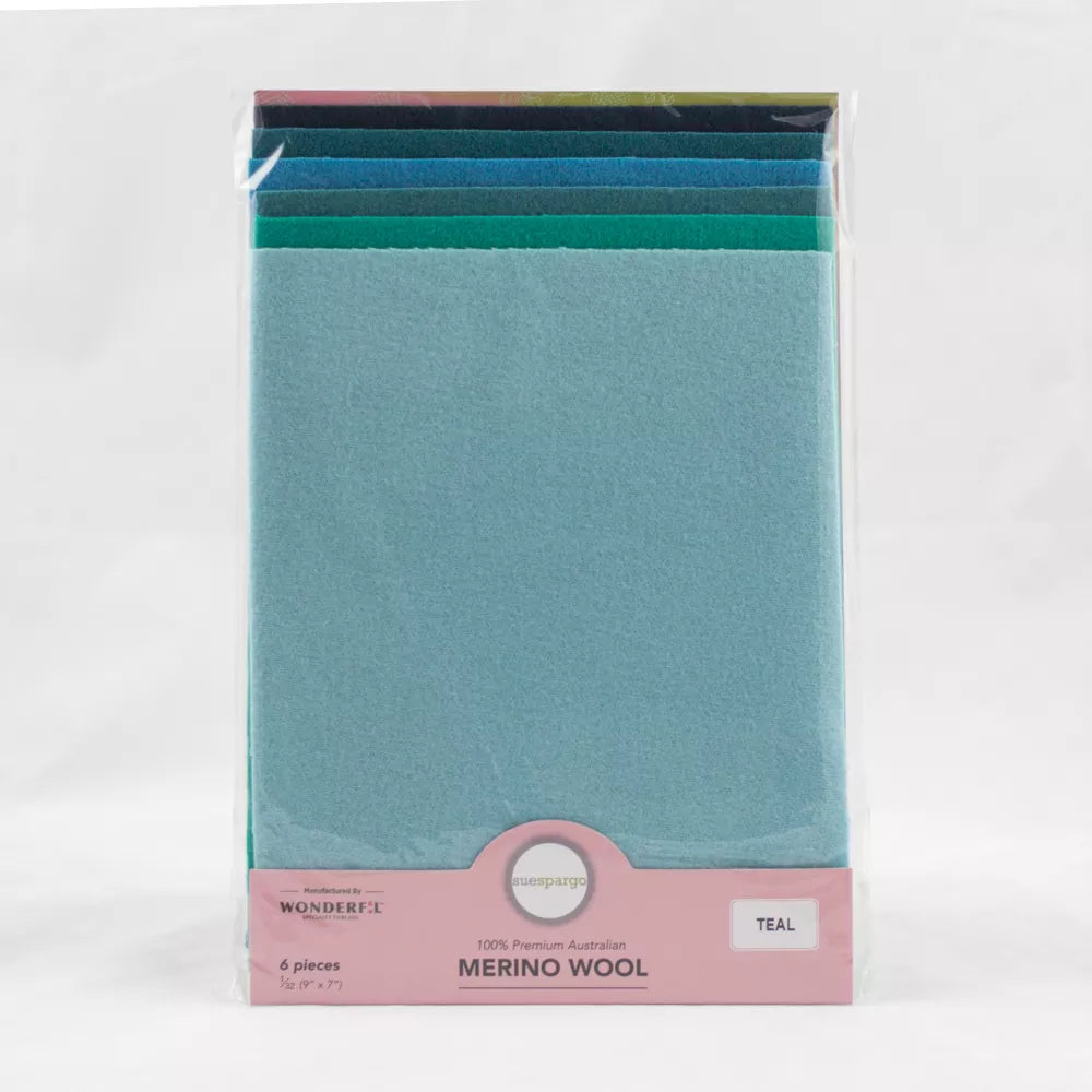 Wonderfil - Sue Spargo Wool felt pack - Teal