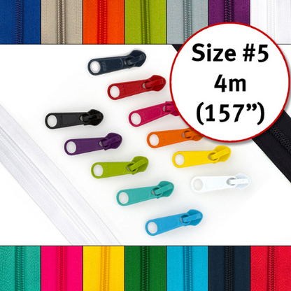 YKK Handbag Zipper 4m with 16 Pulls — Size #5