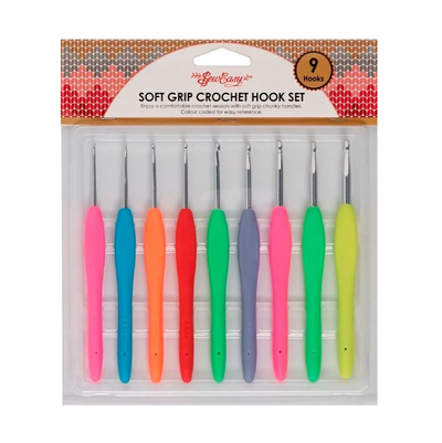 Soft Grip Crochet Hook Set — 9 Sizes & Colours