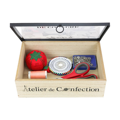 TRIMITS WOODEN SEWING BOX 250 X 170 X 80MM – 016