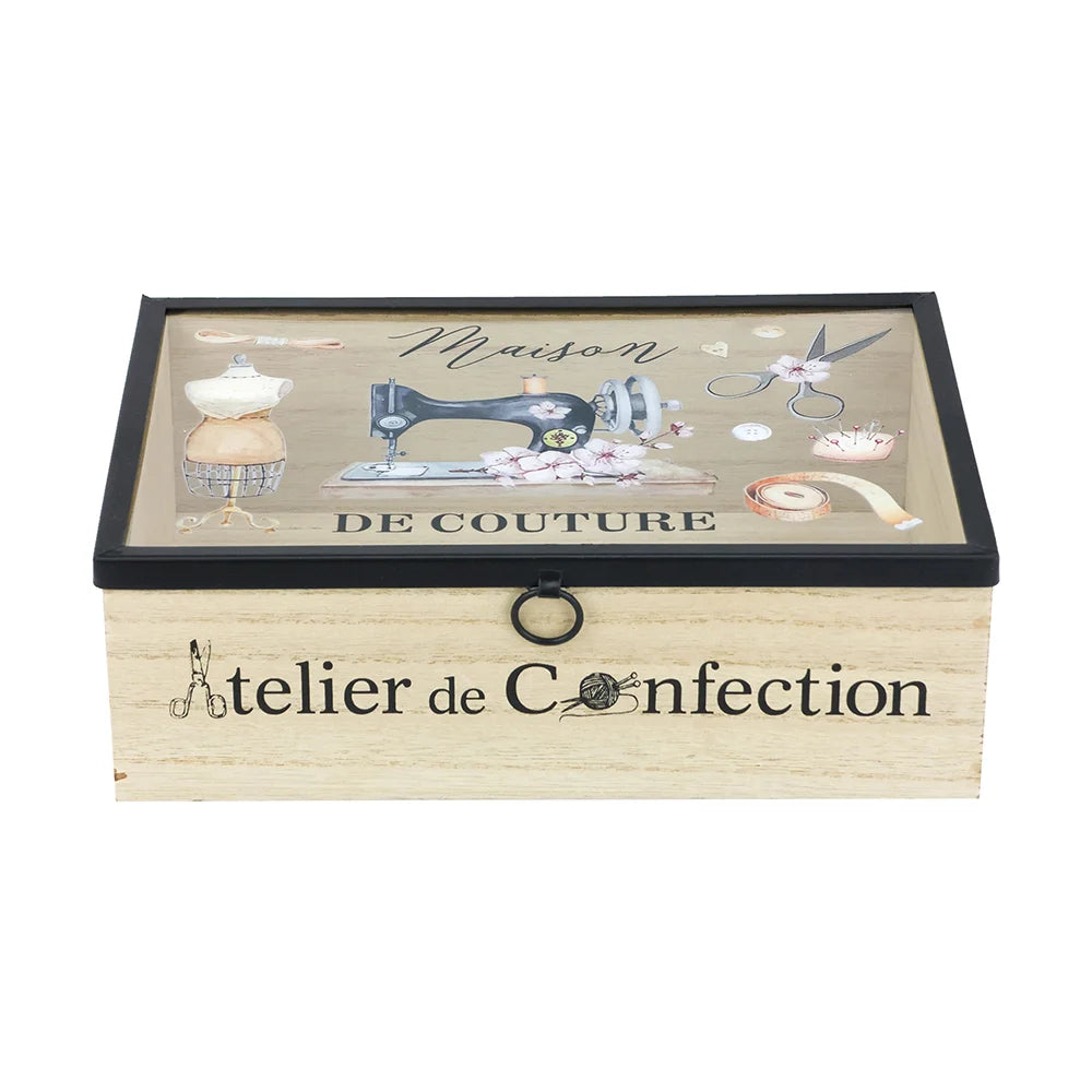 TRIMITS WOODEN SEWING BOX 250 X 170 X 80MM – 016