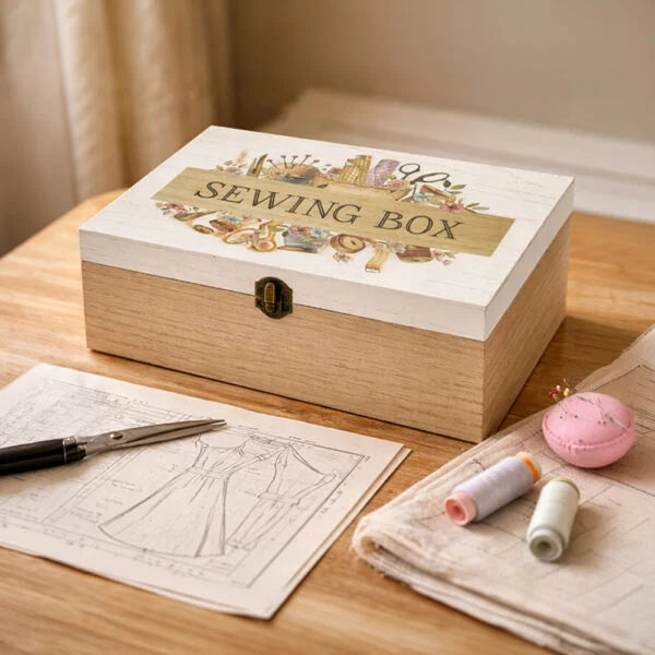 TRIMITS WOODEN SEWING BOX 300 X 200 X 120MM – 017