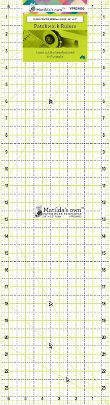 Clear Printed Imperial Ruler - 24in x 6.5in