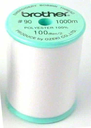 EMB ONLY -Brother White Embroidery Thread #90 1000m
