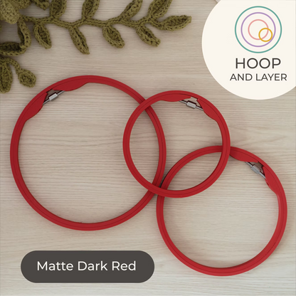 Seamless Round Embroidery Hoop – Matte Dark Red
