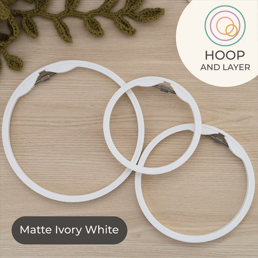 Seamless Round Embroidery Hoop – Matte Ivory White