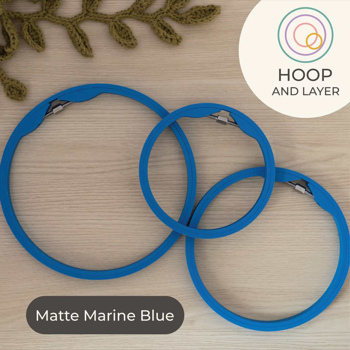 Seamless Round Embroidery Hoop – Matte Marine Blue