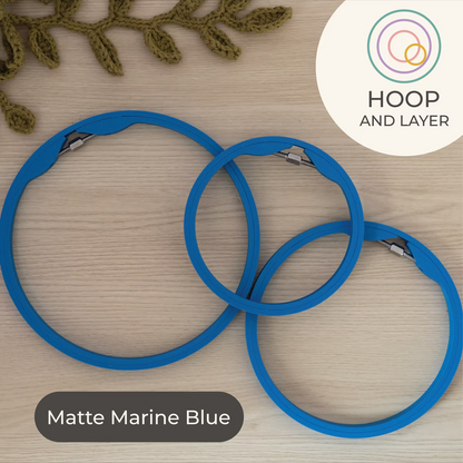 Seamless Round Embroidery Hoop – Matte Marine Blue