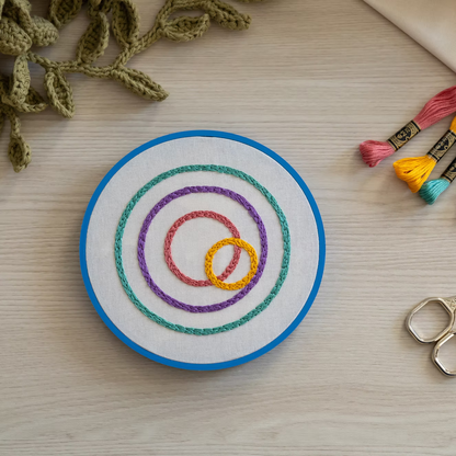 Seamless Round Embroidery Hoop – Matte Marine Blue