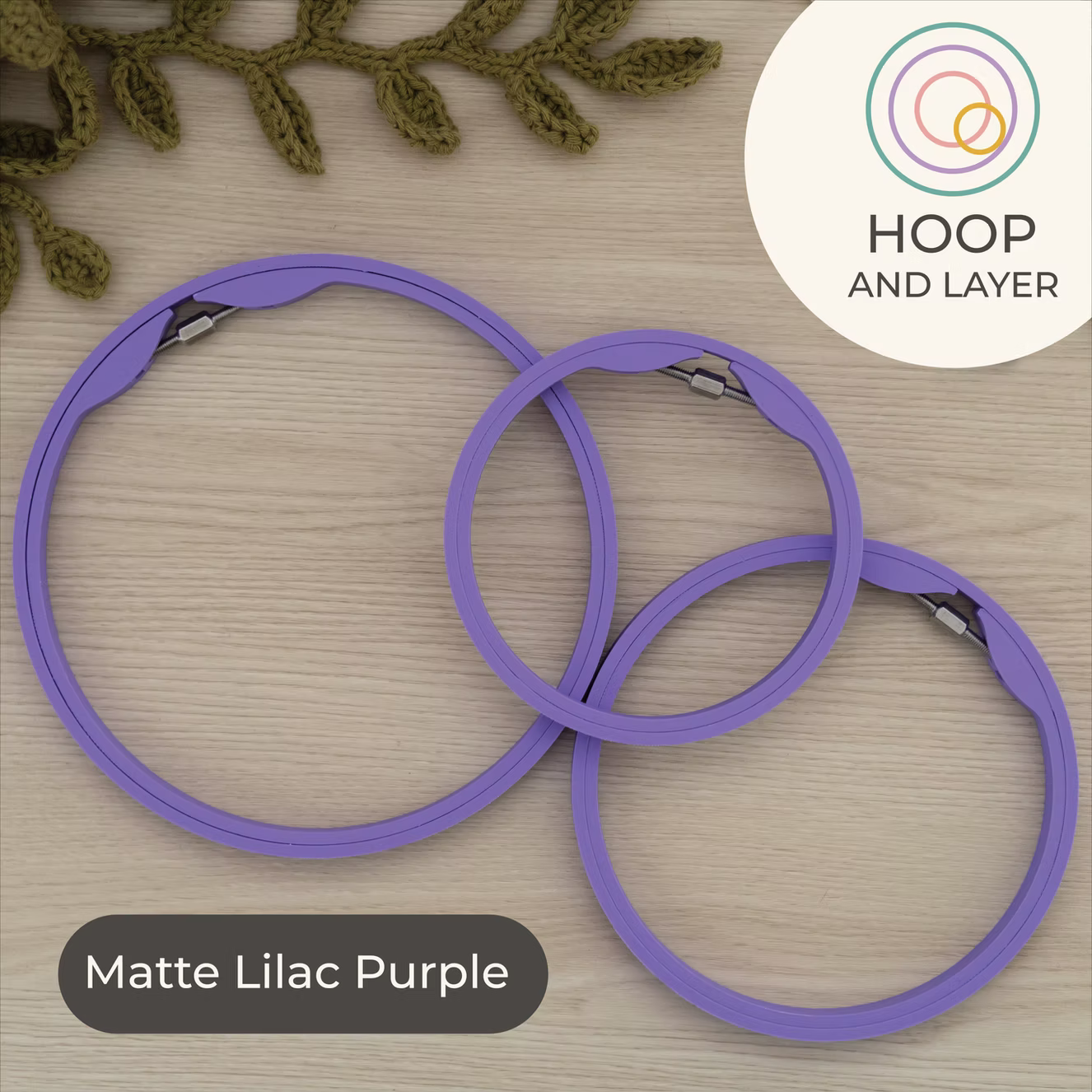 Seamless Round Embroidery Hoop – Matte Lilac Purple