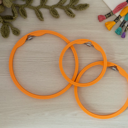 Seamless Round Embroidery Hoop – Matte Mandarin Orange