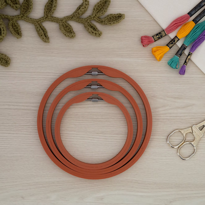 Seamless Round Embroidery Hoop – Matte Terracotta