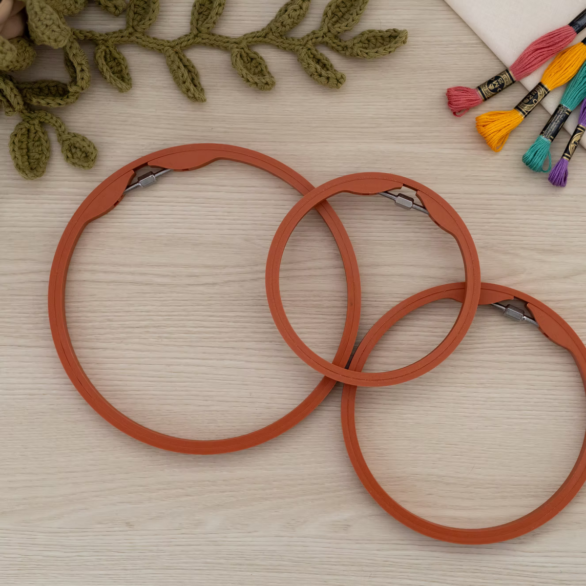Seamless Round Embroidery Hoop – Matte Terracotta