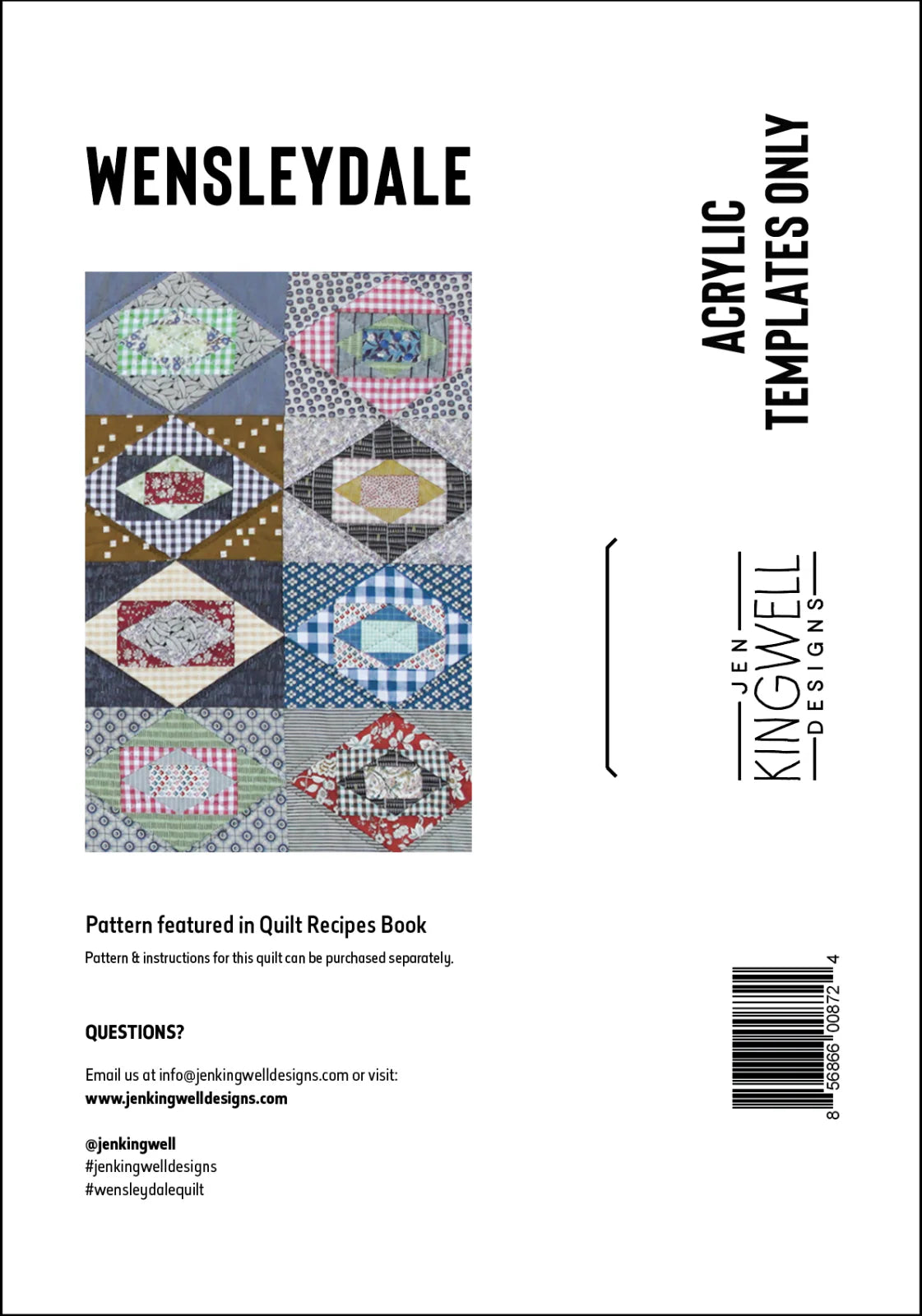 Wensleydale Acrylic Template Set from Quilt Recipes by Jen Kingwell