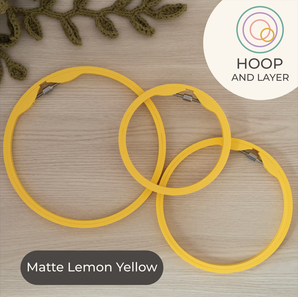 Seamless Round Embroidery Hoop – Matte Lemon Yellow
