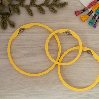 Seamless Round Embroidery Hoop – Matte Lemon Yellow